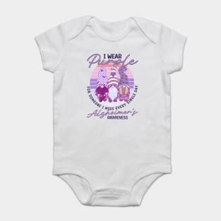 I Wear Purple For Someone I Miss Every Single Day Alzheimer's Awareness Baby Bodysuit